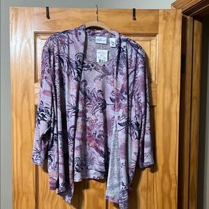 Alfred Dunner Floral Patterned Tank & Open Cardigan